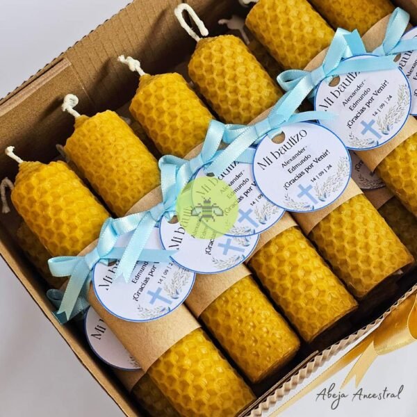 Set de 12 velas artesanales de cera de abeja - 11 cm cada una - Image 2